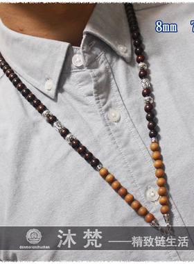 泰国佛牌链挂链紫檀香男女款纯银