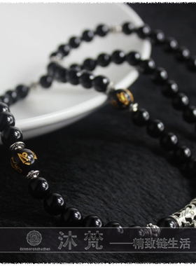 时尚风大气黑玛瑙男女款佛牌链