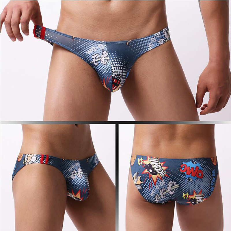 男士三角内裤U凸卡通豹纹印花透气潮高弹青年迷彩舒适短裤头裤衩,淘宝优惠券,粉丝福利购,淘宝优惠卷
