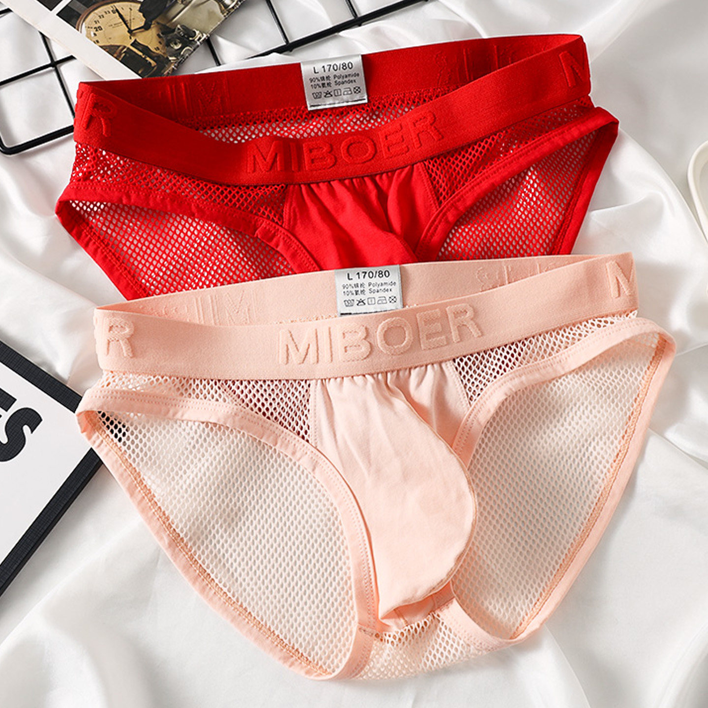 男士三角内裤网孔网眼透明激凸镂空透视性感舒适透气大囊袋短裤衩,淘宝优惠券,粉丝福利购,淘宝优惠卷