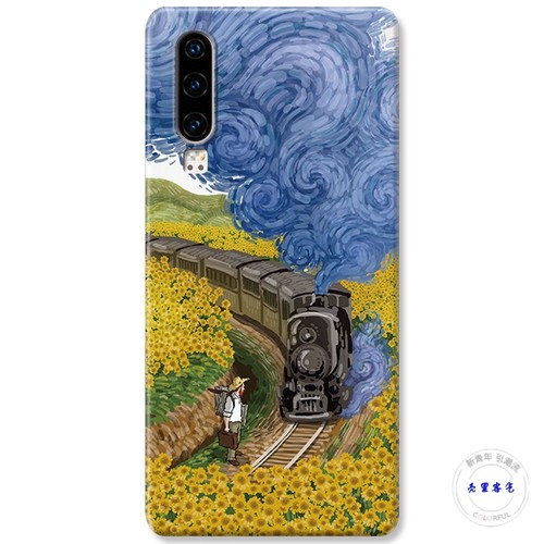 适用于花田火车华为p60手机壳p40p30p20pro可爱梵高p10p9plus文艺女款+创意小众防摔套 - 图3