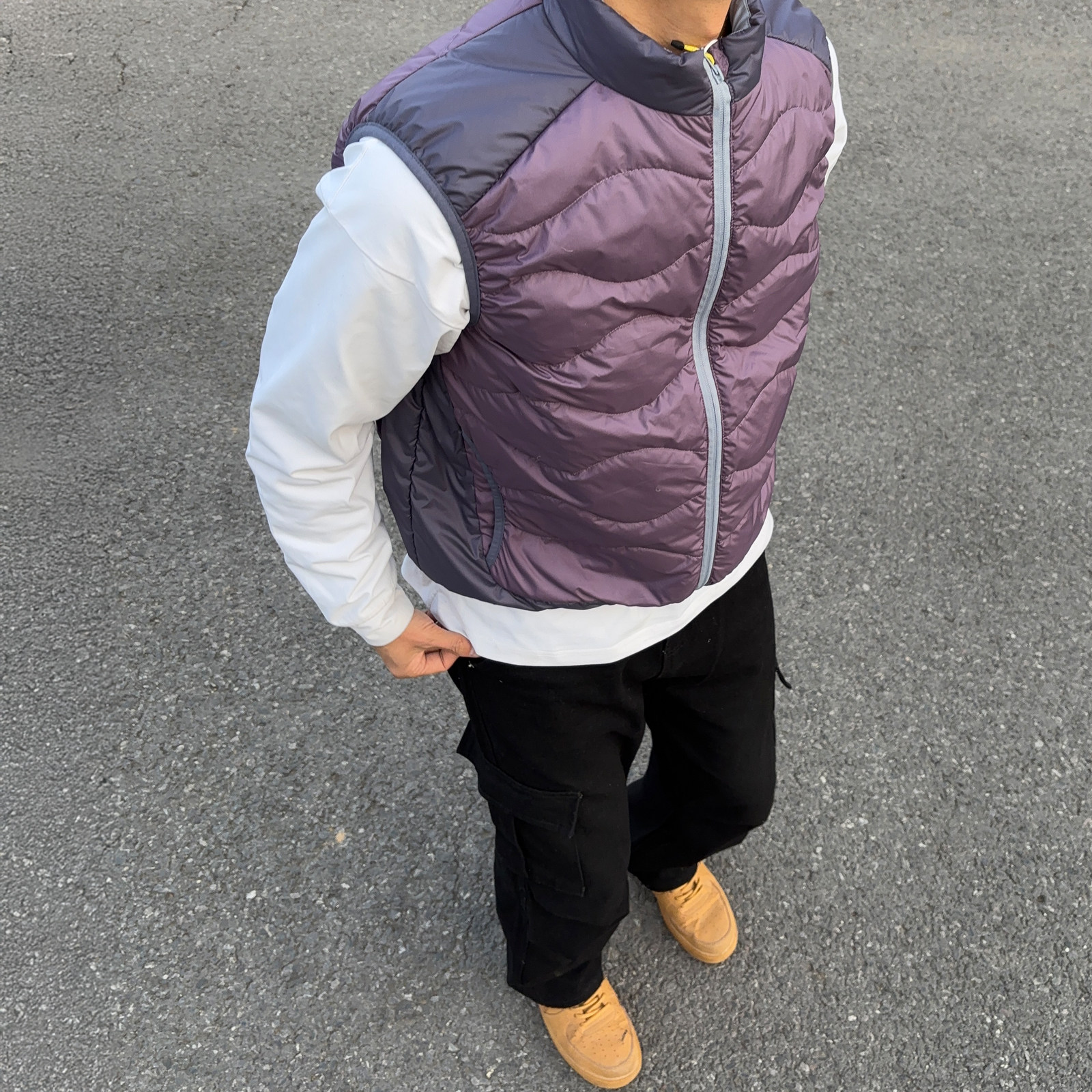 UNCLEBLUE90白鸭绒山系情侣轻薄羽绒背心潮牌拼色轻量化羽绒马甲,淘宝优惠券,粉丝福利购,淘宝优惠卷