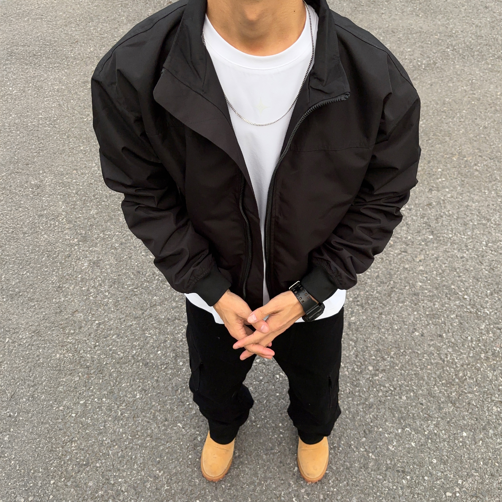 UNCLEBLUE美式飞行夹克男痞帅高级感上衣三防立领硬汉风教练外套 - 图3