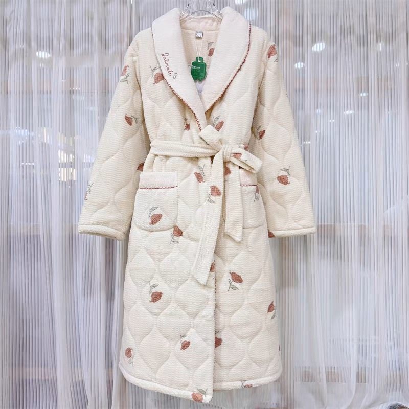 佰伦世家浴袍女士睡衣2024冬季新品三层加厚保暖牛奶绒夹棉女睡袍,淘宝优惠券,粉丝福利购,淘宝优惠卷