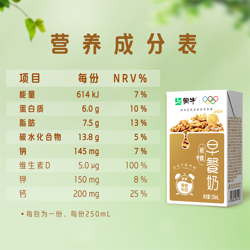 【热卖】蒙牛旗舰店 早餐奶核桃味/麦香味250ml*16盒*2箱 - 图2