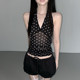 ແບບເກົາຫຼີ ins trendy dot printed pure wish halter neck vest