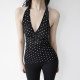ແບບເກົາຫຼີ ins trendy dot printed pure wish halter neck vest