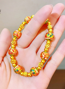 沙金999烧蓝珐琅彩九色鹿