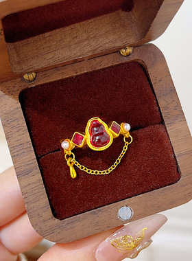 金店同款沙点钻红宝葫芦链