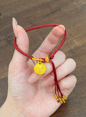 新中式沙金999藏黄财神手