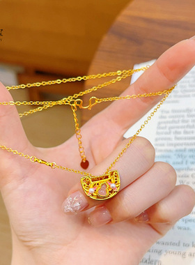 金店同款沙镂空凤华桃豆蔻