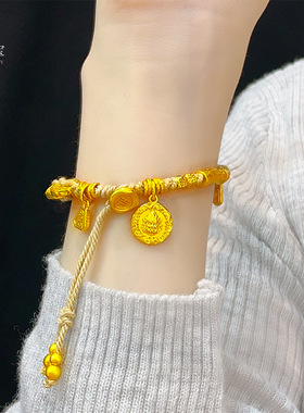 新中式沙金藏五帝钱黄财神