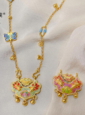 金店同款沙新中式珐琅彩锦