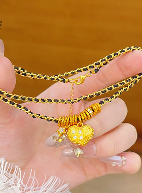 新中式沙金点钻陨石爱心盘