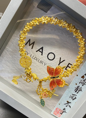 金店同款沙繁花锦簇双面蝴