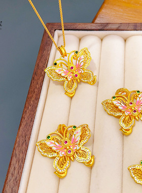 沙金珐琅彩点钻花丝庄生晓