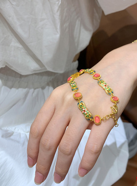 金店同款沙新中式珐琅彩繁