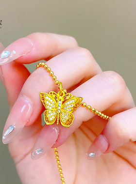 古法沙金999满钻花丝仙气