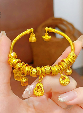 金店同款沙古法錾刻吉言胖