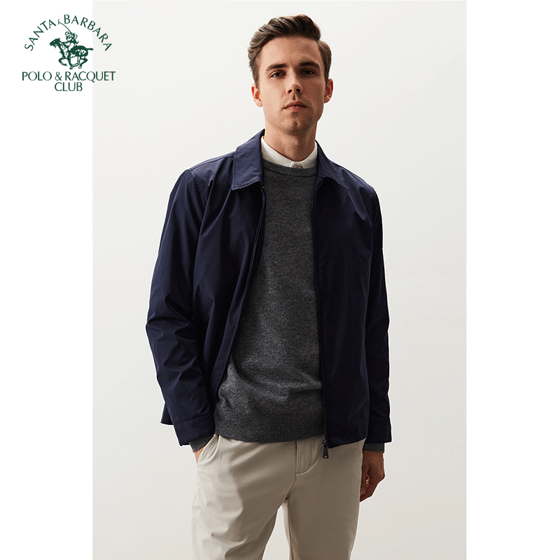 圣大保罗正品男装2022秋冬新款男士商务休闲经典款翻领夹克衫外套