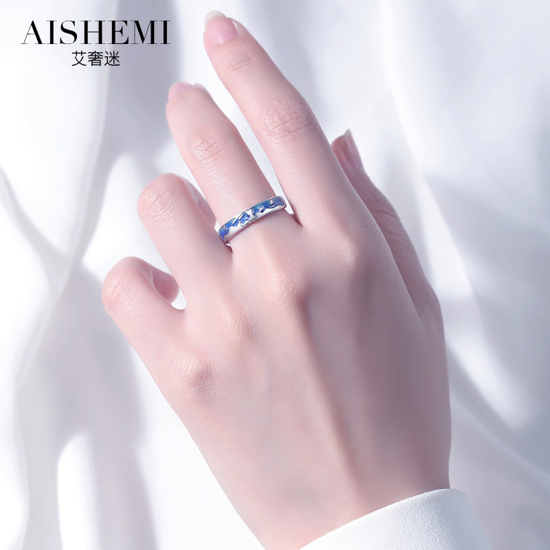小王子与狐狸情侣一对轻奢纯银戒指 aishemi戒指/指环