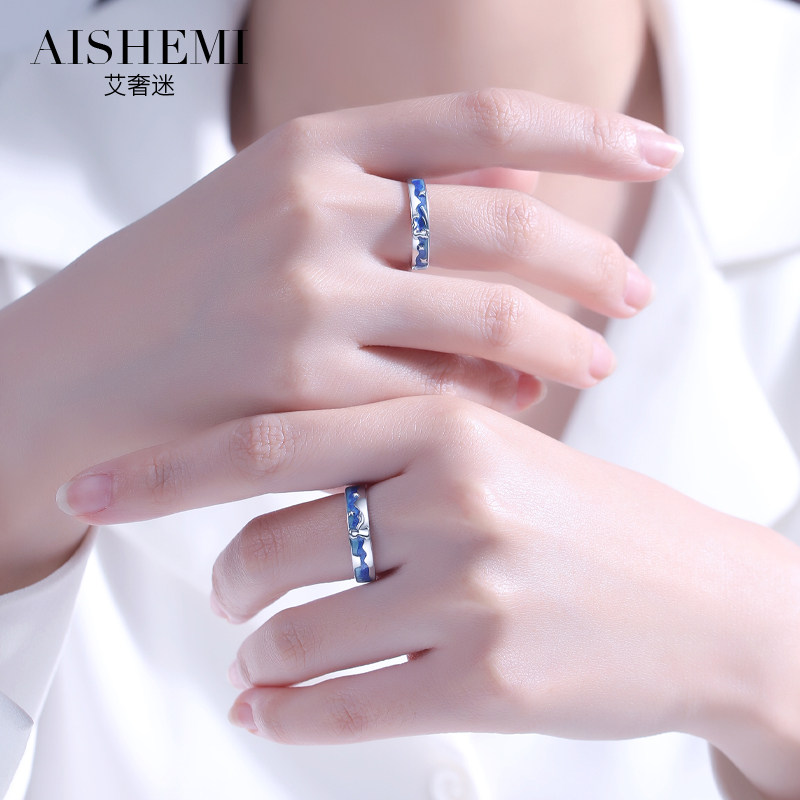 小王子与狐狸情侣一对轻奢纯银戒指 aishemi戒指/指环