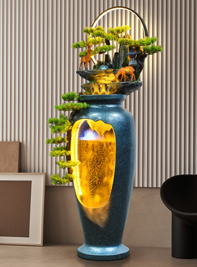 尊儒循环水中式客厅装饰品摆件