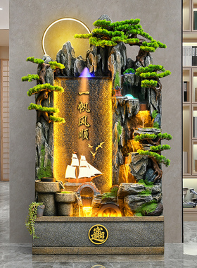 假山流水摆件循环水招财装饰