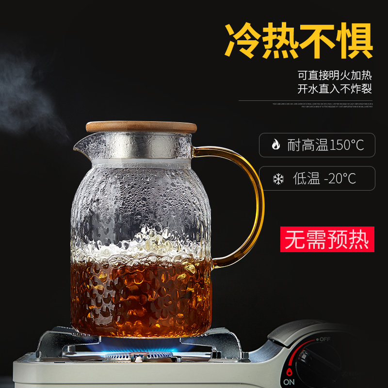 冷水壶玻璃水壶耐高温凉水杯家用茶壶凉白开水杯套装大容量凉水壶-图2