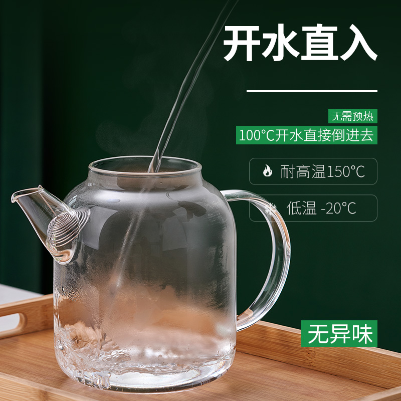 悦物加厚耐高温玻璃水壶大容量耐热冷水壶凉水杯家用玻璃茶壶套装