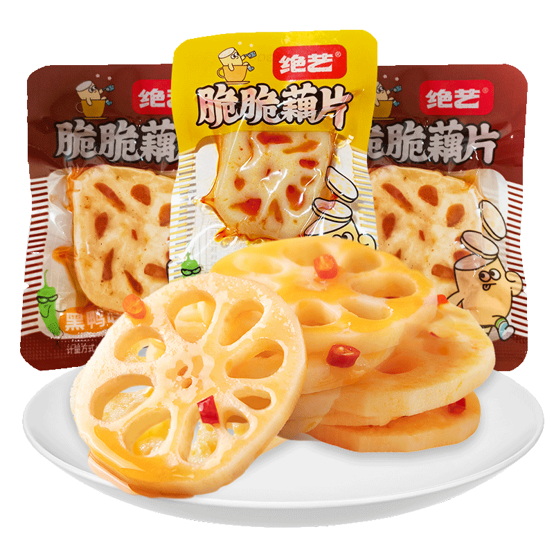 绝艺脆藕片即食莲藕片香辣下饭菜卤味素菜真空小包装零食休闲小吃-图3