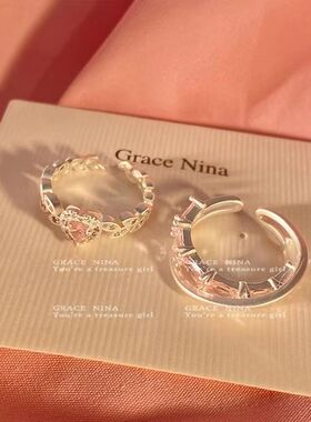 爱心情侣对戒锆石甜美女