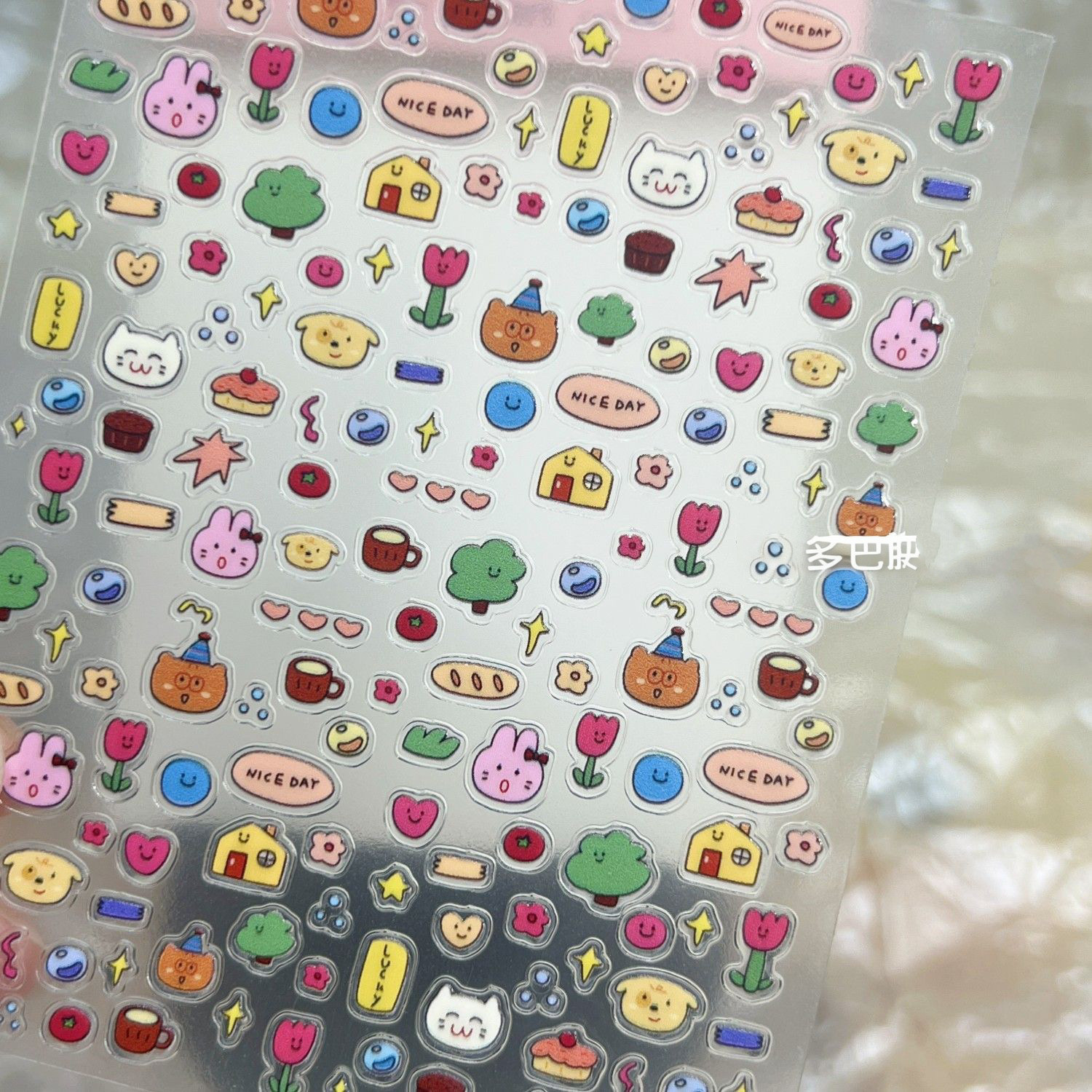 网红爆款多巴胺小兔果冻美甲贴纸迷你小兔家园diy笔杆水杯ccd咕卡,淘宝优惠券,粉丝福利购,淘宝优惠卷