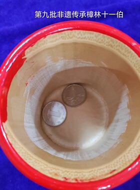 潮汕拜神红筒香炉婚庆用米斗拜老爷拜月娘五谷天公炉木质竹筒炉