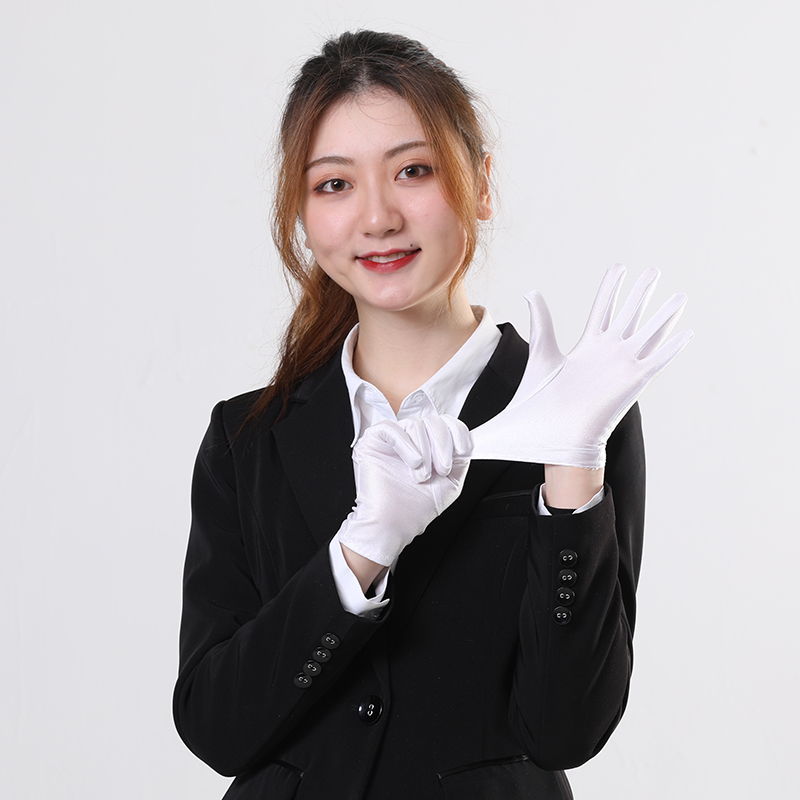 氨纶手套春夏男女白色礼仪薄短款弹力手套舞蹈紧身白手套珠宝手套