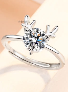 鱼月光石可爱女鱼月光石戒指尾戒