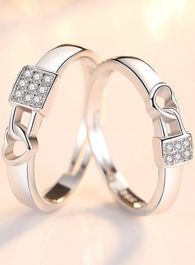 韩版镀银活口情侣对戒