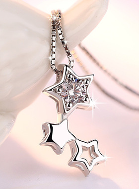 银色项链光芒镂空吊坠