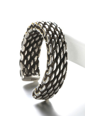 银色通用混搭风开口戒指