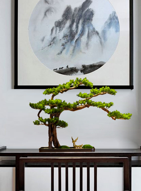 茶室新中式装饰木摆件