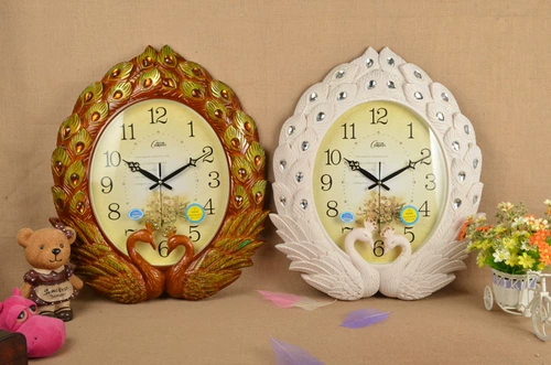 Бесплатная доставка kangba peacock европейский стиль большие висящие часы гостиная тихий часов