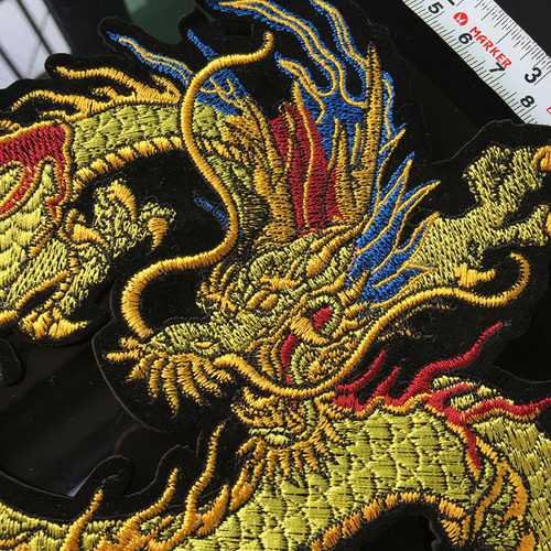 龙刺绣背胶高档飞龙补丁现货金龙辅料中国刺绣风五爪布贴旗袍贴花 - 图2