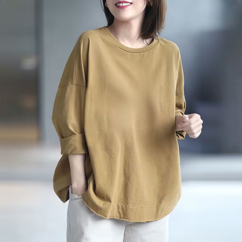 外贸出口清仓~100%纯棉气质长袖T恤女宽公休闲时尚打底衫秋季上衣,淘宝优惠券,粉丝福利购,淘宝优惠卷