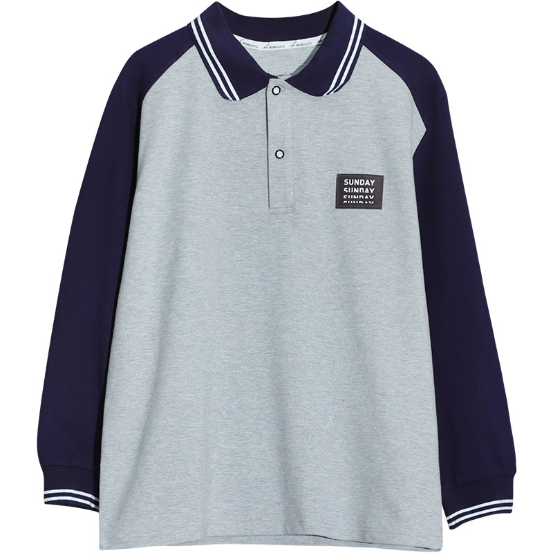 胖童男童Polo衫春秋装新款青少年加肥加大码宽松长袖t恤翻领上衣,淘宝优惠券,粉丝福利购,淘宝优惠卷