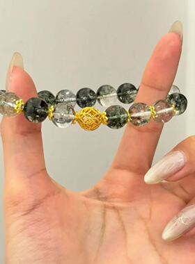 绿幽灵水晶手串绣球手链石英岩天然石女ins简约轻奢小众设计温柔