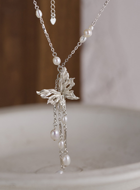 JUNJUNSTUDIO超闪蝴蝶珍珠项链