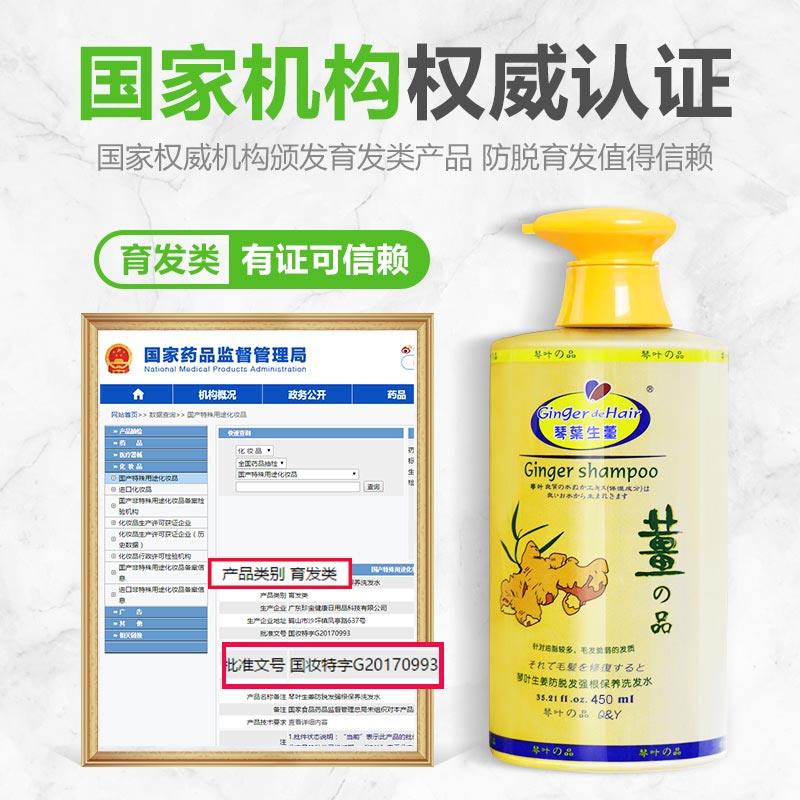 琴叶生姜防脱发清爽姜汁祛屑洗发露 琴叶洗发水