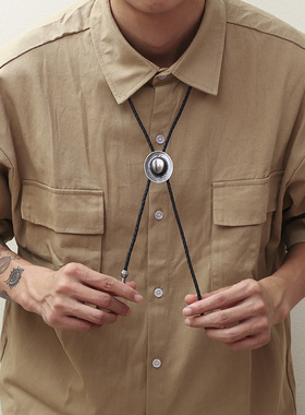 复古领绳波洛风铜美式西部牛仔