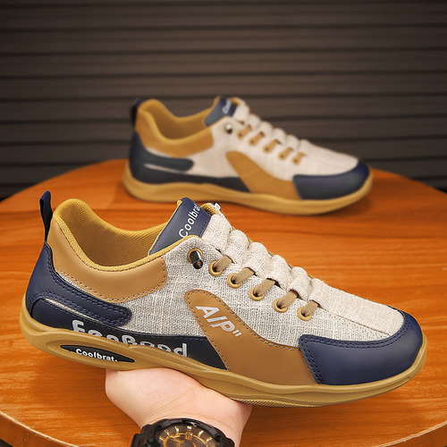 男鞋2025新款冬季工作上班布鞋青少年休闲运动一脚蹬软底开车潮鞋 - 图3