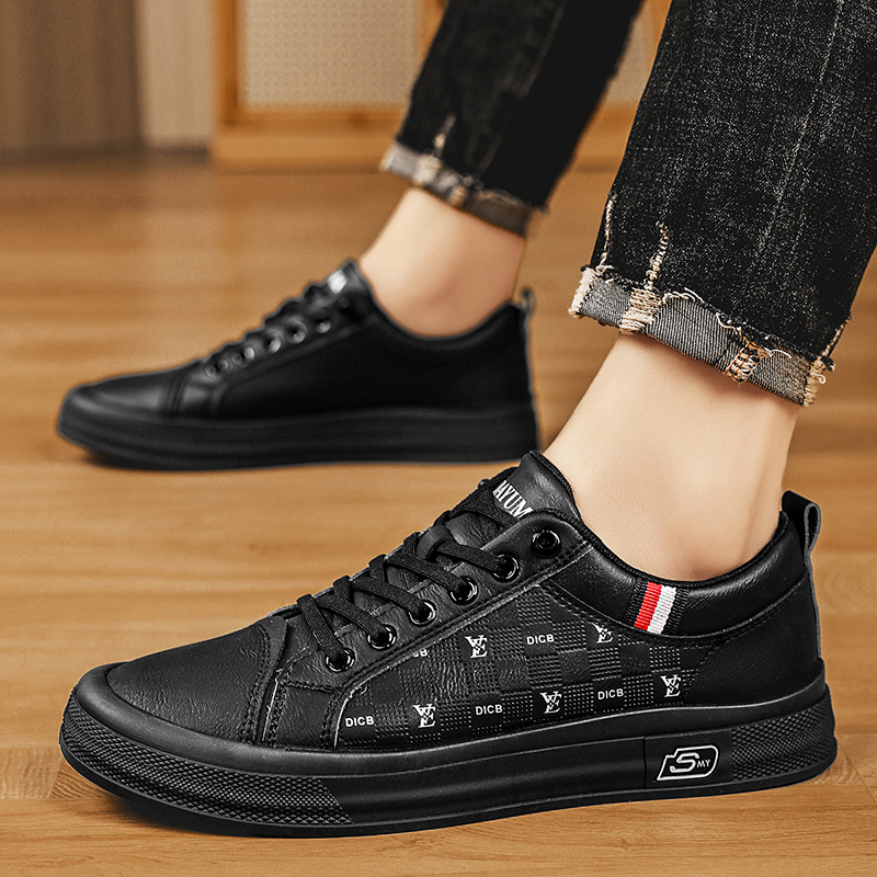 男鞋2025新款冬季厨房工作防水黑色厨师鞋一脚蹬百搭运动休闲板鞋 - 图3